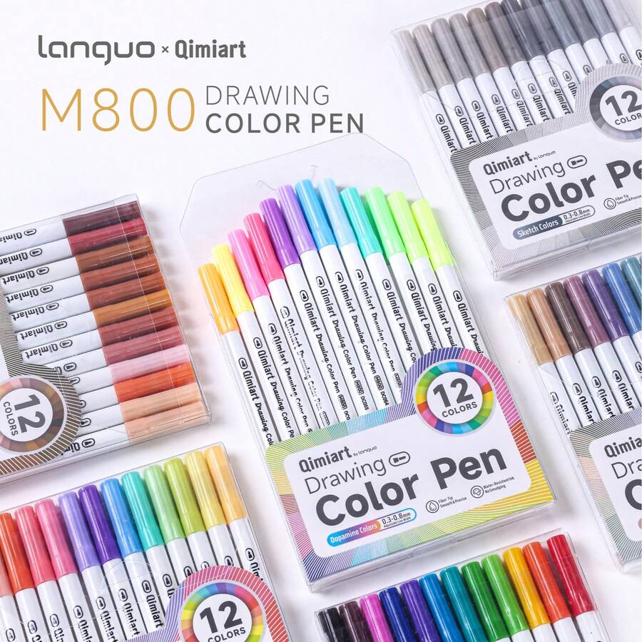 Languo New 12-Color/84-Color Colored Liner Pens, Vintage & Dopamine ...