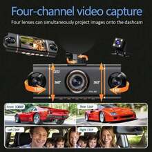 Kamera Dasbor Mobil Panorama 4 Saluran 1080P, Tampilan Serentak 4 Layar, Penglihatan Malam Definisi Tinggi, Teknologi WDR, Sensor G Terintegrasi, Perekaman Berulang, Pemantauan Parkir 24 Jam, Aksesori Mobil, Cocok untuk Mengemudi dan Perjalanan Jauh - A - View 8