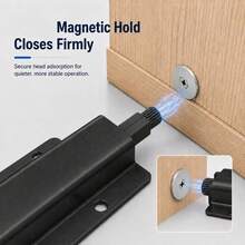 Kait Dorong Magnetik, Kait Pintu Dorong untuk Membuka, Kait Kabinet Magnetik untuk Pintu Kabinet, Lemari Pakaian, Ujung Tarik Laci Tersembunyi (6 Buah) - Pengunci Dorong Magnetik - 6 Buah - View 2