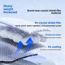 1PC Magnetic Car Windshield Cover, Half-Cover Design, Winter Frost And Snow Protection, Sunshade Shield For Front Windshield, Universal Fit Automotive Accessory For Cars And SUVs, All-Season Weather Protection, Winter Car Essentials - Multiple Styles - View 3