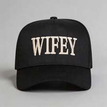 1pc Men's Gothic WIFEY Embroidered Hats For Men Adjustable Hats, UV Protection Sun Hat, Perfect For Casual Wear, Parties, Travel - Multicolor - View 3