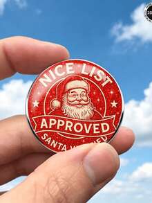 1pc Santa Claus Brooch, Clothing Backpack Hat Accessory, Christmas Gift, Versatile Decoration - Red - View 3