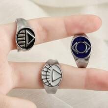1pc-Lantern Corps Ring Set-Lantern Corps 9Pcs Enamel Ring Set-Adjustable Open Band Colorful Symbol Cosplay Finger Rings-Green Lantern-G.L-Comic Collection Jewelry-Toys-Christmas Decrotions-Christmas Gifts-Anime Figures - Multicolor - View 5