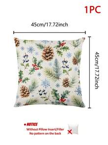 聖誕冬季松果與松枝桌旗，復古冬青紅莓與藍莓雪花印花，鄉村農舍風餐桌裝飾，長方形長款桌布，適用廚房、派對、居家中心陳列 - 彩色 - 查看 10