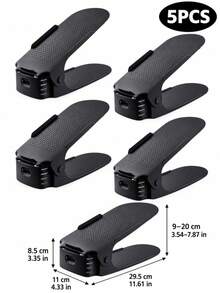 12pcs/9pcs/8pcs/5pcs Adjustable Plastic Shoe Rack Set - High-Quality Space-Saving Storage Solution, Suitable For Entryway, Hallway, Living Room, Bedroom, Bathroom And More. Ideal Storage Solution For Home And Dorm, Convenient And Quick To Use. - View 12
