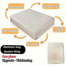 1pc Heavy Duty Clear Mattress Storage Bag, Waterproof PE Mattress Protector Cover, Foldable Mattress Moving Bag, Dustproof Mattress Storage Sleeve For Moving, Renovation And Long Term Storage - Multicolor - View 8