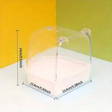 Bañera transparente para aves, resistente a salpicaduras, con ducha de polipropileno para loros, loros amorosos y conures, y con asa de fácil agarre. - blanco - Ver 3