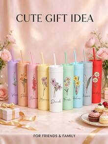 1pc Customized Name Text Women's Personalized Water Cup, Wedding Decoration, Bridesmaid Gift, Coffee Mug, Christmas Gift,Kitchen Essentials, Wedding Merch - Multicolor - View 16