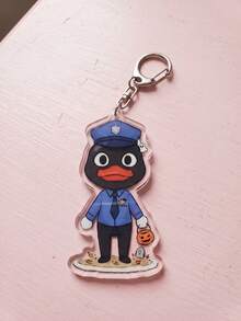 1Pc/6Pcs Animal Hospital Acrylic Keychains, Chibi Halloween Theme Cartoon Animals Wearing Medical & Hazmat Uniforms With Pumpkin, Tombstone, Alien Patterns, Car Key Pendant, Ita Bag Accessory, Daily Decoration, Halloween Gift, Birthday Gift, Christmas Gift, Party Favor, Graduation Gift, Back To School, Exquisite Collection, All Seasons - Multicolor - View 10