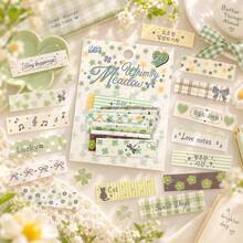 20pcs/Pack PET Transparent Stickers And Washi Paper Stickers Aesthetic Decorative Stickers For Scrapbooking, Journaling, DIY Crafts, Christmas Decor - Stickers - View 4