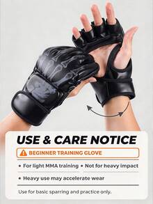 Ueasy 2pcs/1 Pair Adult Half Finger MMA Boxing Training Gloves, Suitable For Sanda, Muay Thai, MMA And Other Sports. White, Black, Blue, Red - Perfect For MMA And Other Sports (Random Color) - Multicolor - View 4