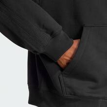 Adidas P ESS FZ HD Full Zip Loose Fit Hooded Jacket, Sports Sweatshirt, Black JC9579 - Black - View 6