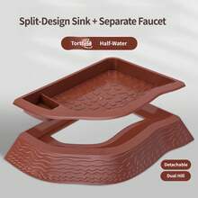 1pc Reptile Bath Tub With Dual Ramp, Detachable Double-Layer Turtle Feeding Basin, Food And Plant Storage Tray, Easy To Clean Tortoise Soaking Dish, Suitable For Lizards And Bearded Dragons - Multicolor - View 12