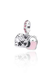 Cute Enamel Charm Set With Hearts, Dog Paws & Eiffel Tower Silver Tone Dangles For Link Bracelets, Fun Jewelry Making Accessories For Her - Multicolor - View 7