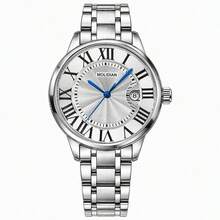 1pc Men's Mechanical Style Transparent Case Back Business Fashion Highly Attractive Wristwatch - Silver - View 6