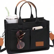 1PC Ladies' Multi Pocket Work Tote Bag - Equipped With A Top Handle, Suitable For Nurses, Teachers, Business Travel, And Campus Life - Multicolor - View 5