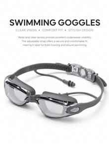 Goggle Set (Goggles + Swim Cap) - Blue - View 4