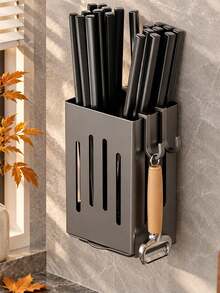 Kitchen Utensil Storage Rack, Spoon And Chopstick Draining Holder, Multi-Functional Storage Box With Built-In Drainage, Household Chopstick Holder, Can Store Knives, Forks, Spoons And Other Tableware. Built-In Draining Structure, Quickly Drains Water, Keeps Tableware Dry And Hygienic. Compact And Space-Saving, Suitable For Wide Range Of Scenarios, Kitchen, Bathroom, Living Room. - Multicolor - View 8