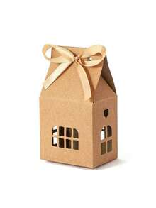10/20/50 Pcs Gingerbread House Gift Box, Gift Packaging Box, Simple White Gift Box With Bow,Suitable For Holiday Party Decoration, Candy Box, Jewelry Box,Gifts For Teachers, Classmates, Friends, Girlfriends - Multicolor - View 12