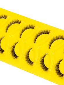 7 Pairs Cat Eye Style, Natural Look Eyelashes, Reusable, Comfortable, Beginner-Friendly, Lashes, Eyelashes, Fake Lashes - Black - View 5