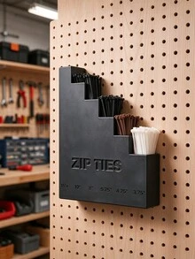 Wall Mount Zip Ties Organizer Rack Multi‑Size Cable Tie Storage Rack Heavy Duty Hook Style Cable Tie Holder Multi‑Layer Storage Hanger For Garage Workshop Tool Organization Repair Workers Essential Storage And Organization Home Decor - A - View 3