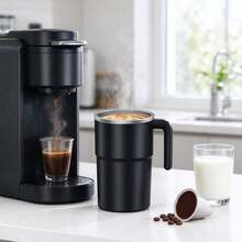 Portable Smart Temperature Measuring Coffee Cup, Rechargeable Coffee Stirring Cup, Stainless Steel Insulated Travel Mug, Easy-To-Use Automatic Stirrer Mixer, Suitable For Matcha, Protein Powder, Milk, Coffee Station Essential - Multicolor - View 10