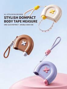 1 buah Pita Ukur 3D dengan Kantong Magnetik, Pita Ukur Kebugaran, Pita Ukur Lembut untuk Pengukuran Pinggang, Dada, Kaki, Pinggul, dan Tubuh - A - View 1