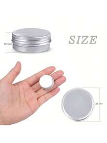 24pcs Refillable Aluminum Cans With Screw Caps And Labels, Refillable Travel Cosmetic Containers, Small Jars, Suitable For Lip Balm, Lotion, Cream, Mask, Mini Candle, Cosmetics, Etc. - Silver - View 3