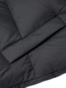 Under Armour Unisex Short Puffer Jacket 2026 Winter New Warm Windproof Hooded Jacket 25600804-001 - Black - View 7