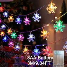 1 buah Lampu Hias LED Bertenaga Baterai 10m/6m/3m/1.5m, Lampu Bentuk Kepingan Salju, Lampu Rangkaian Kepingan Salju untuk Dalam Ruangan, Tersedia Pilihan Cahaya Putih, Cahaya Hangat, dan Cahaya Berwarna, Cocok untuk Lampu Hias Pohon Natal, Lampu Luar Ruangan Bertenaga Baterai - MultiWarna - View 24