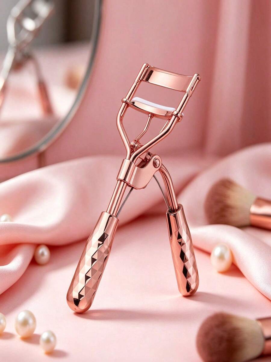 1pc Wide Angle Eyelash Curler Sunflower Design Portable Spring Plastic Handle Eyelash Curler For Beginners - Multicolor - View 1