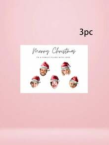 1/3 tấm thiệp Giáng sinh ảnh gia đình tùy chỉnh, thiệp chúc mừng mặt mũ ông già Noel cá nhân hóa kèm phong bì giấy kraft, thiệp Noel in tên tùy chỉnh cho người thân và bạn bè - Nhiều màu - Xem 16