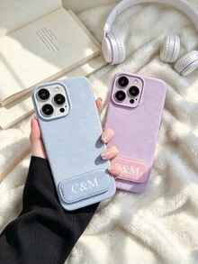 1pc Custom Engraved Phone Ring Stands With Mirror, Faux Leather Texture Mirror Phone Stand Makeup Mirror, Fashion Adhesive Foldable Mirror Back Sticker, Horizontal & Vertical Dual-Use Portable Desktop Stand, For Makeup, Selfies, Corporate & Party Favors - Multicolor - View 8