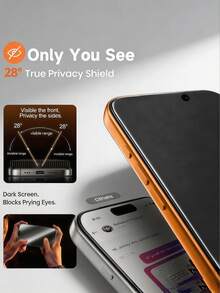 6 In 1 Matte Privacy Ceramic Soft Film Set Compatible With Iphone, 3Pcs Anti Spy Screen Protection Film + 3Pcs Diamond Camera Lens Glass Film Protector, Anti Glare, Anti Peeping, Scratch Resistant, Full Coverage Lens Protection Compatible With IPhone 18Promax 18Pro - Burgundy - View 7