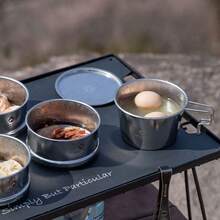 CAMPINGMOON 600ML Deep Large Capacity Stainless Steel Bowl, Open Flame Heating Camping Bowl, Outdoor Picnic Tableware Sierra Bowl S369 - Silver - View 5