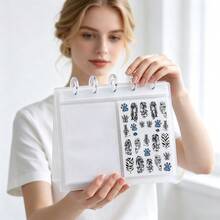 1pc Desktop Vertical Nail Art Sticker Storage Album, Loose-Leaf Nail Art Decal Organizer, Transparent Pocket Display Rack, Suitable For Home And Nail Salon Nail Tools - Multicolor - View 4