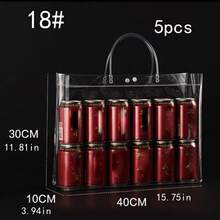 50pcs Transparent PVC Reusable Waterproof Stain-Resistant Tote Bags, Perfect For Party Favors, Holiday Shopping And Small Business Packaging - Gift Bag - View 30