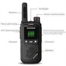 Baofeng 2PCS Store BF-T17 FRS 1500mAh Mini Walkie Talkie Portable Two Way Radio Long Range 22CH VOX USB Ham Radio Flashlight - BF-t17-2PCS - View 2
