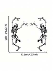 Dancing Skeleton Car Sticker, Funny Halloween Black Sticker, Waterproof Removable, Suitable For Car Gas Tank, Car Door, Motorcycle, Truck, Laptop, Party Supplies Decoration - A - View 4