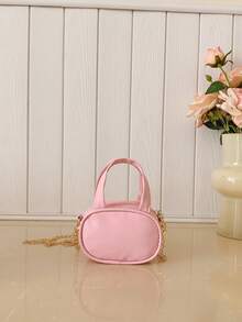 1pc Children's Mini Handbag Square Chain Bag Candy Bag Lightweight Portable Zipper Closure PU Material Cherry Pattern Suitable For Girls Daily Outings And Ideal Accessory Matching - 646# - View 3