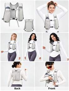 Lightweight Running Vest, Multi-Pocket Space-Saving Hydration Backpack, Unisex, Anti-Slip Chest Bag, Suitable For Hiking, Cycling, Travel, Tactical Vest, Winter Outfit, Sports Gear, Gym, Outdoor, Cycling, Hunting, Workout Essential Accessory - Multicolor - View 9