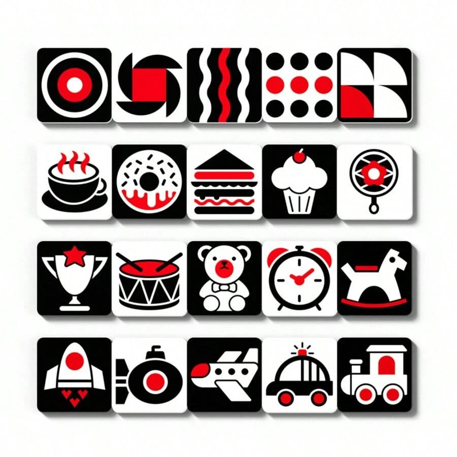 Black And White Cards Newborn Early Education Visual Stimulation Card 0 ...