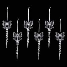 6PCS Christmas Acrylic Bow Icicle Hanging Ornaments, Clear Macaron Color Crystal Bow Icicle Pendants, Xmas Tree Window Home Holiday Party Decorations - Multicolor - View 27