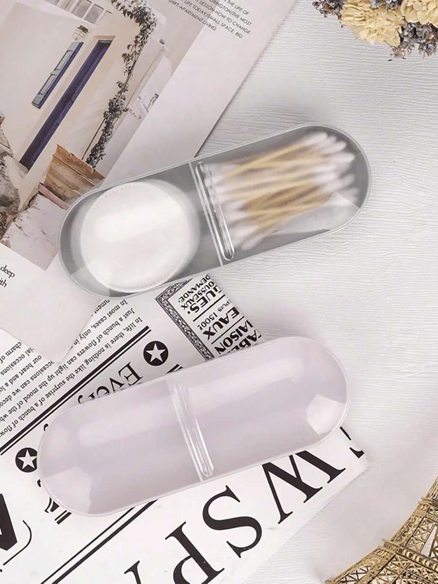 1pc Travel Cotton Swab Box, Travel Essential, Plastic Container ...