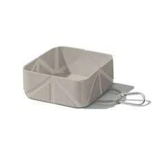 Square Cat & Dog Dual-Use Food Bowl Set, Foldable With Metal Hook, Portable Pet Bowl For Outdoor Travel, Feeding And Drinking Bowl For Small To Medium Dogs And Cats - Grey - View 9