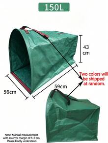 1pc Semi-Circular Dual-Compartment Garden Leaf Bag, Upright And Horizontal Use, For Collecting Fallen Leaves, Weeds And Twigs Yard Waste Storage Bag - Multiple Styles - View 14