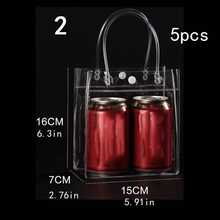50pcs Transparent PVC Reusable Waterproof Stain-Resistant Tote Bags, Perfect For Party Favors, Holiday Shopping And Small Business Packaging - Gift Bag - View 26