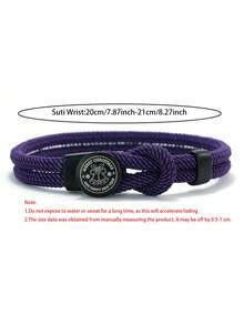 1pc Christmas Bell Engraved Double Layer 4mm Braided Rope Bracelet, Adjustable Knot Wristband, Men's Fashion Jewelry Gift - 4mm Bracelet - View 2