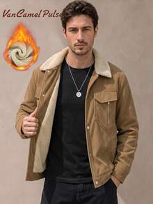 Vancamel Pulse Jaket Tebal Longgar Berlapisan Termal untuk Olahraga Luar Ruangan Pria Musim Gugur/Dingin, Mantel Serbaguna untuk Perjalanan Sehari-hari - Coffee Brown - View 1