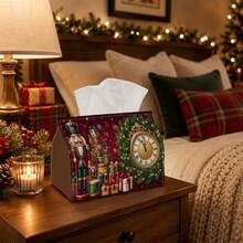1pc Classic Elegant Christmas Tissue Box | Multi-Functional Christmas Napkin Holder, Suitable For Home, Christmas Car Decor, Nutcracker Soldier Princess Doll - Seasonal Decorative Tissue Box For Living Room - Multicolor - View 9